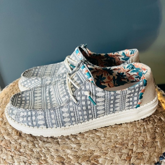 Hey Dude Women's Wendy Boho Grey Slip-On Shoes | 121413238 | Cushioned Fabric Flats